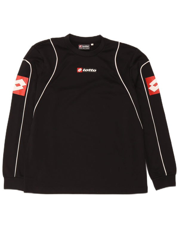 Lotto Mens Regular Fit Graphic Top Long Sleeve Medium Black Striped Sports