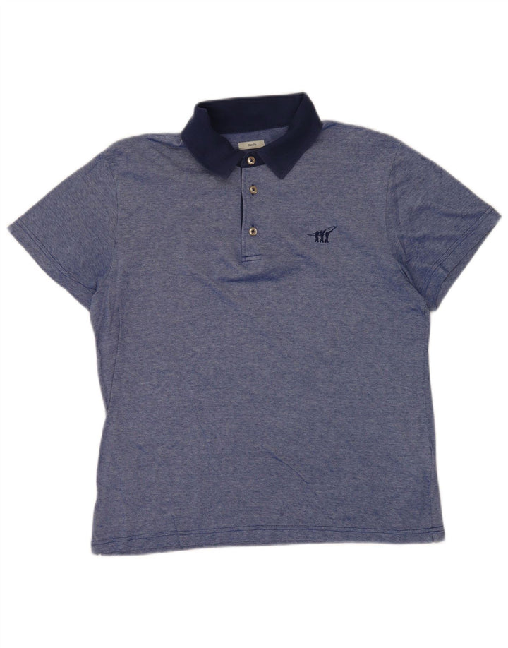 Henry Cottons Polo Slim Fit para hombre de algodón azul medio