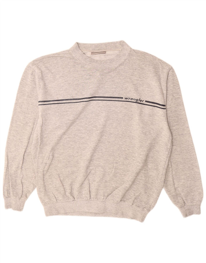 Wrangler Hombre Sudadera Jumper Large Gris Rayas Algodón