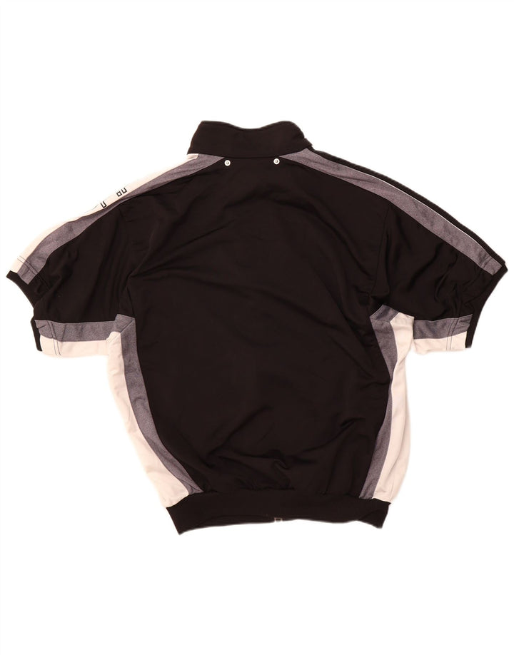 Adidas Mens Graphic Chándal Top Chaqueta UK 38/40 Mediano Negro Poliéster