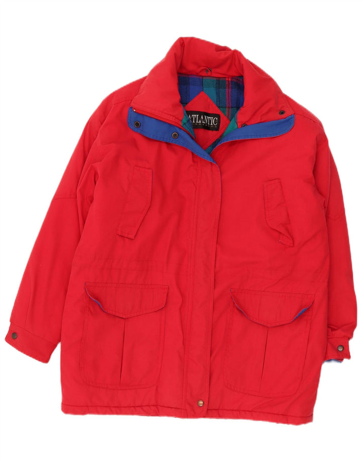 Vintage mujer cortavientos chaqueta Reino Unido 14 rojo grande