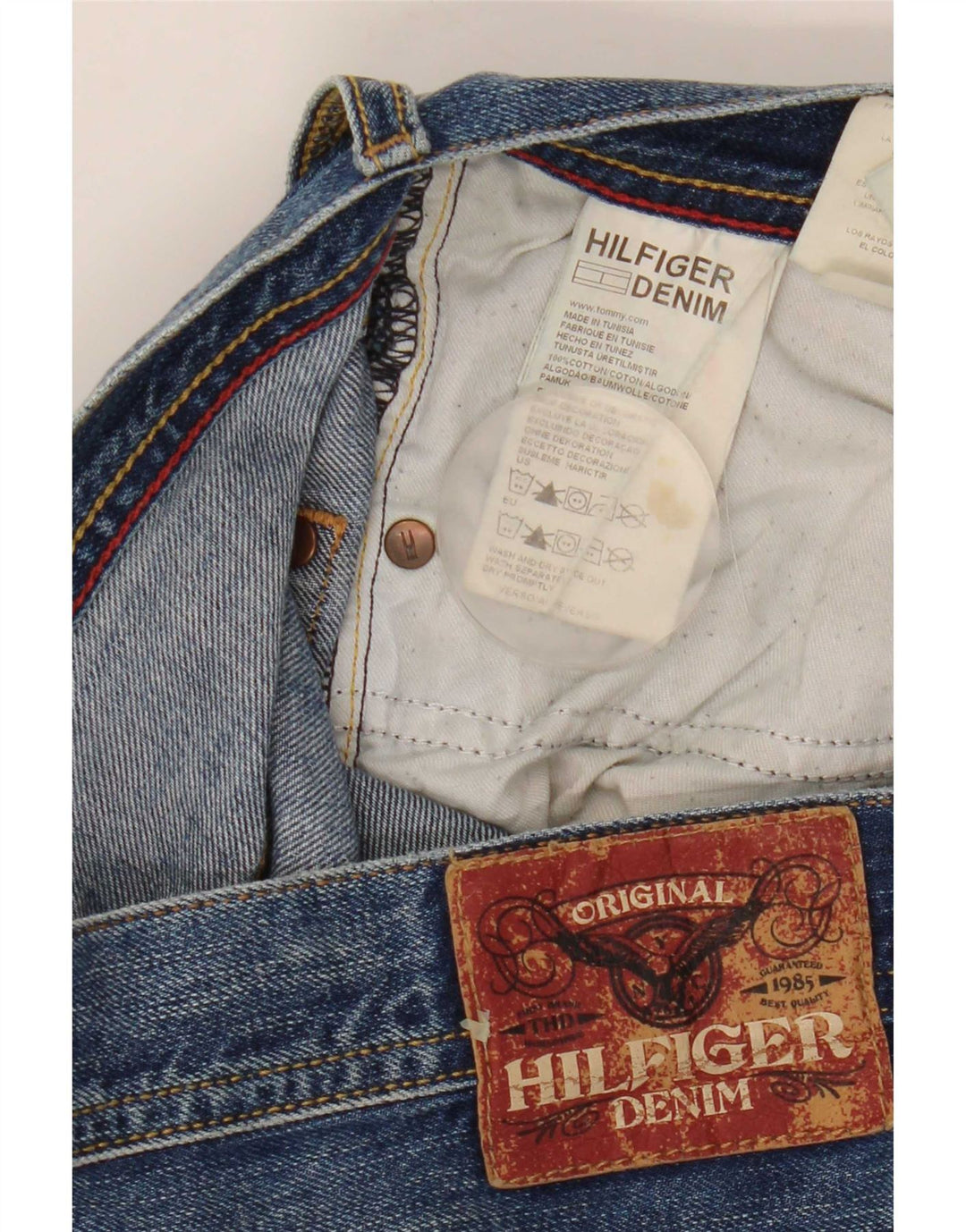 Tommy Hilfiger Vaqueros rectos para hombre W33 L32 Algodón azul