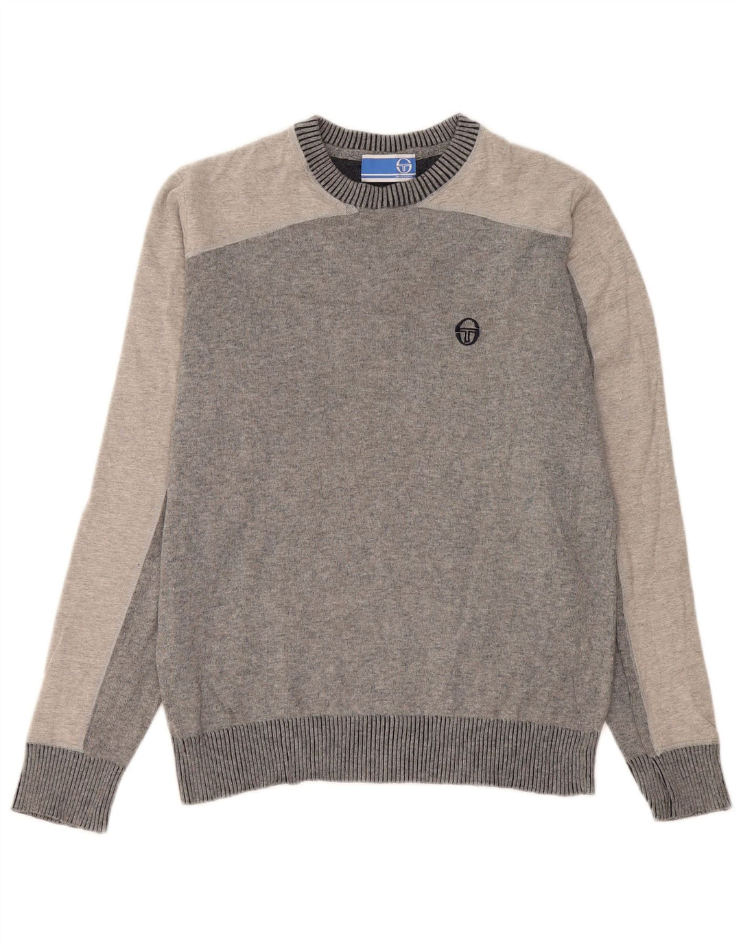 Sergio Tacchini Jersey De Cuello Redondo Para Hombre Gris Medio Colorblock