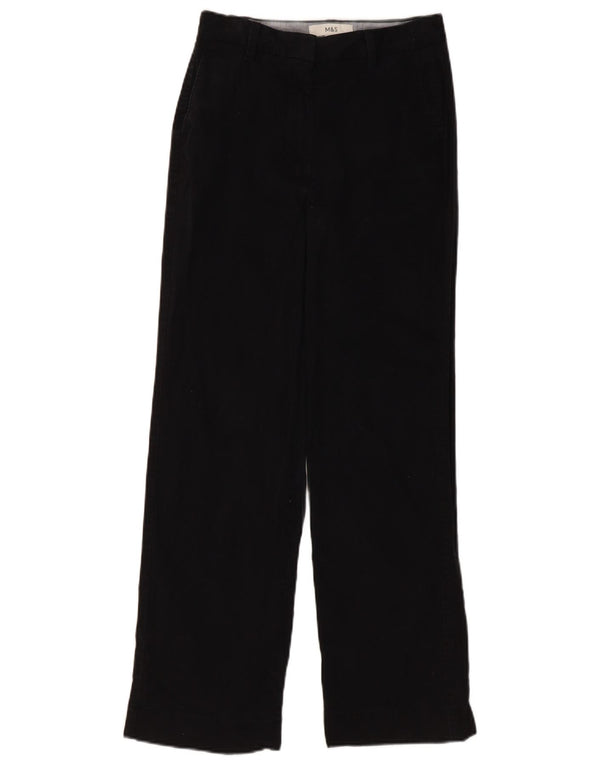 Marks & Spencer Pantalones chinos rectos para mujer UK 6 XS W26 L27 Algodón negro