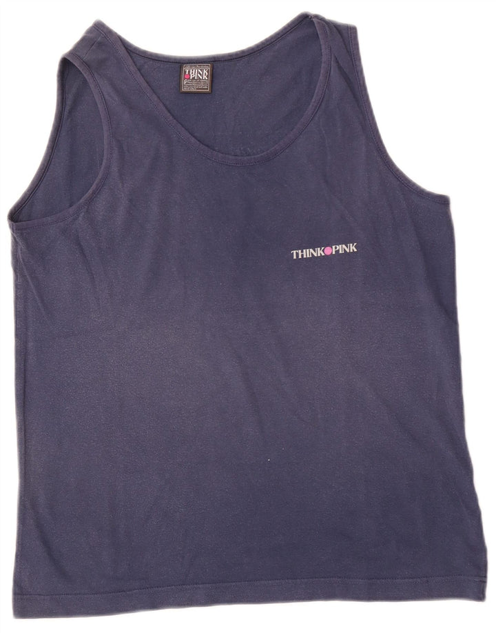 Think Pink Camiseta sin mangas estampada para hombre pequeña Algodón azul marino