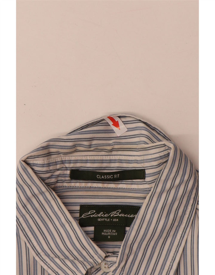 EDDIE BAUER Camisa de corte clásico para hombre de algodón a rayas azul pequeña