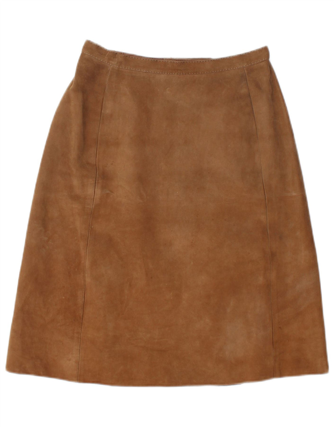 Falda de ante vintage para mujer W26 Pequeño Beige