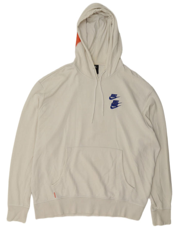 Nike - Sudadera con capucha para hombre, talla 2XL, algodón blanco