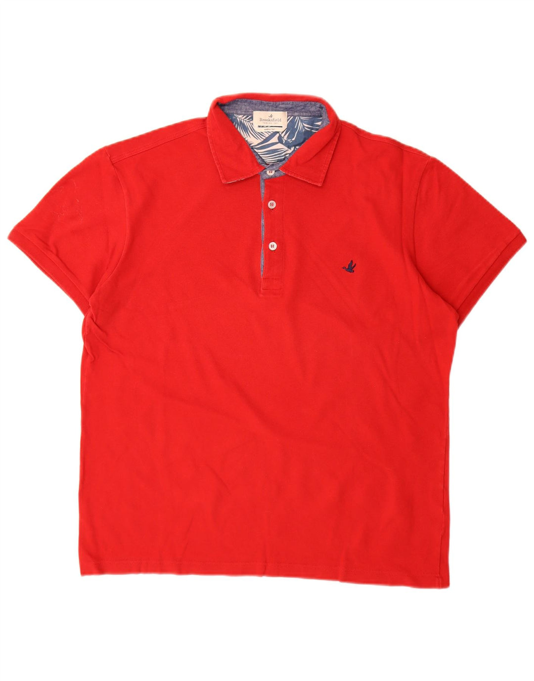 Brooksfield Polo para hombre grande rojo