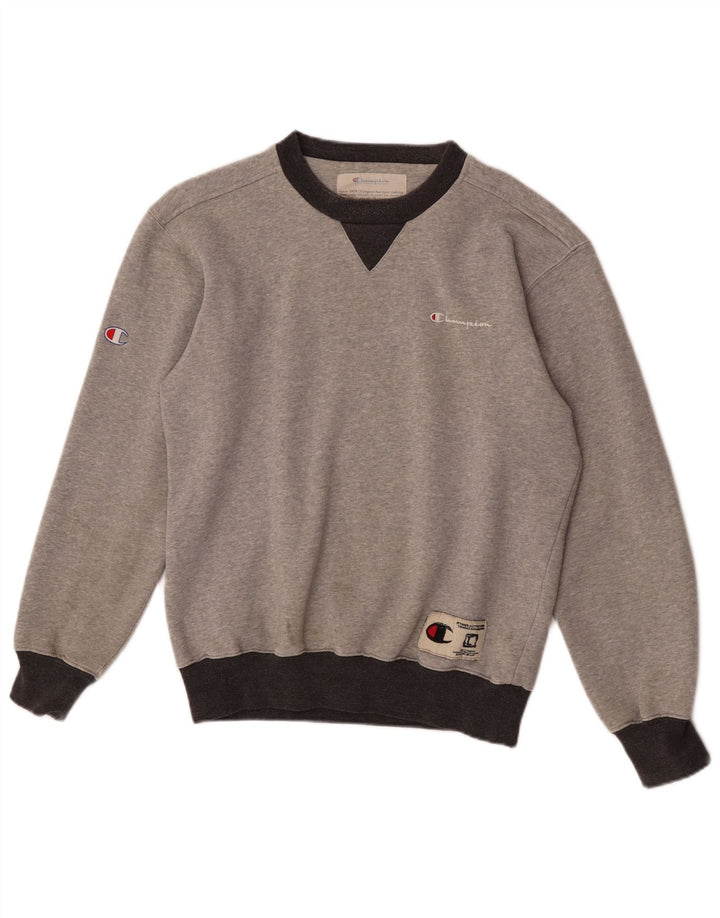 Champion Sudadera tipo jersey para hombre, talla pequeña, color gris