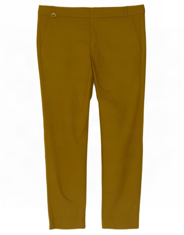 Zara Pantalón chino ajustado para mujer EU 42 Large W32 L27 Algodón amarillo
