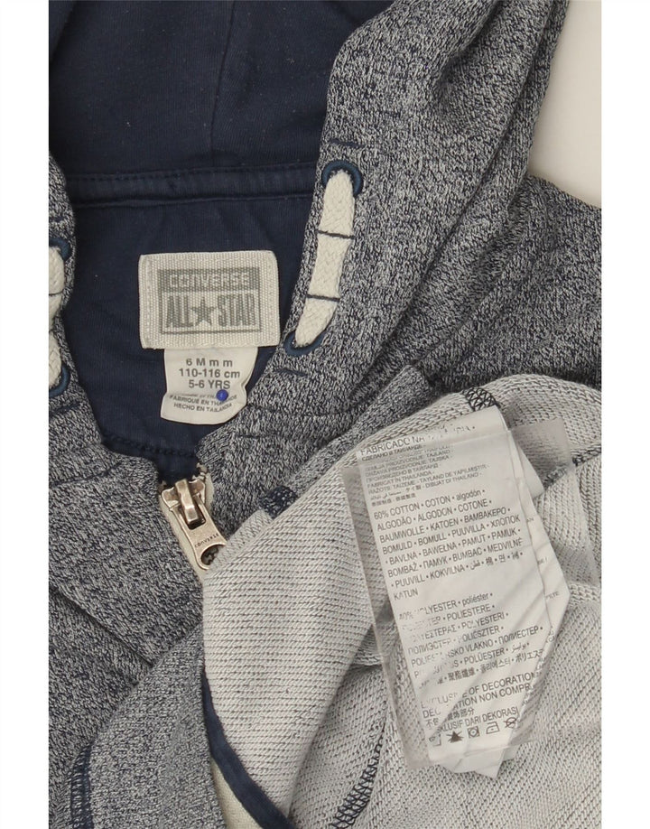 CONVERSE Suéter con capucha y cremallera All Star para niños 5-6 años Algodón moteado azul