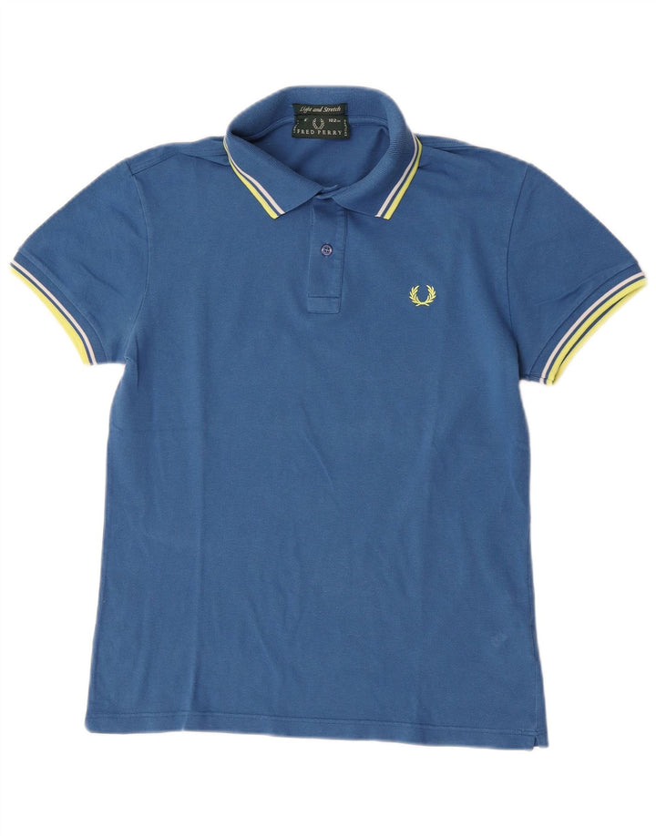 Fred Perry Hombre Polo Ligero Y Elástico De Algodón A Rayas Azul Medio