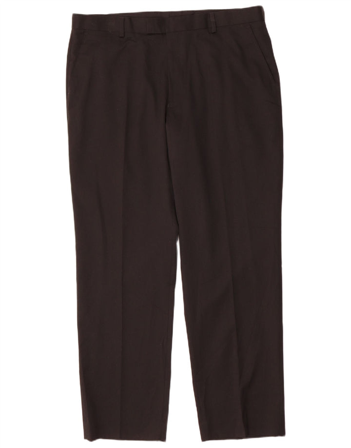 Marks & Spencer Pantalón chino de corte regular para hombre W38 L31 Poliéster negro