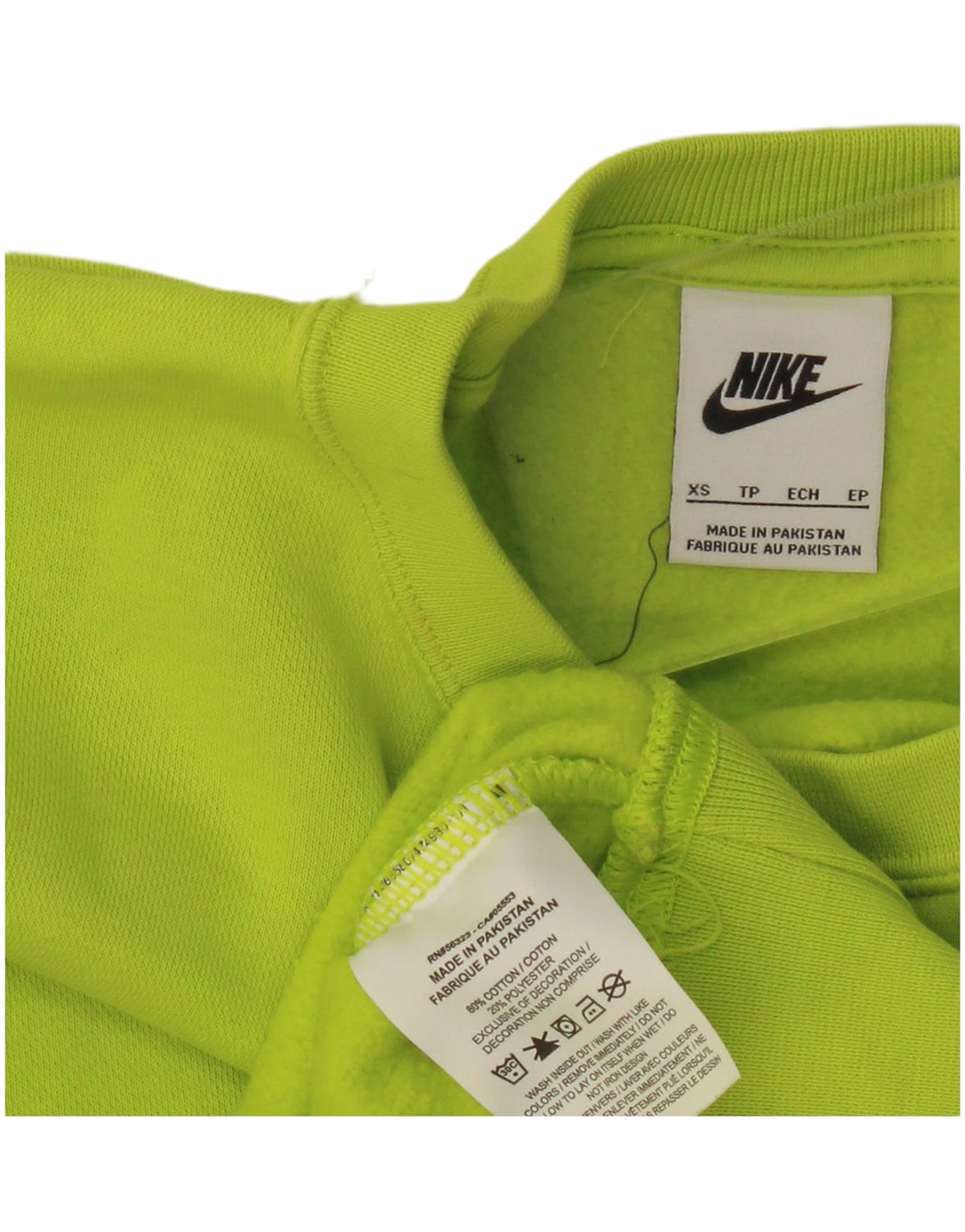 Nike Mujer Crop Oversize Sudadera Jumper UK 6 XS Verde Algodón