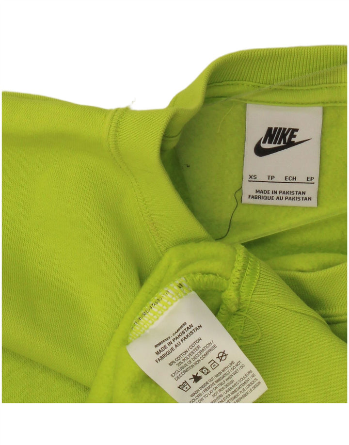 Nike Mujer Crop Oversize Sudadera Jumper UK 6 XS Verde Algodón