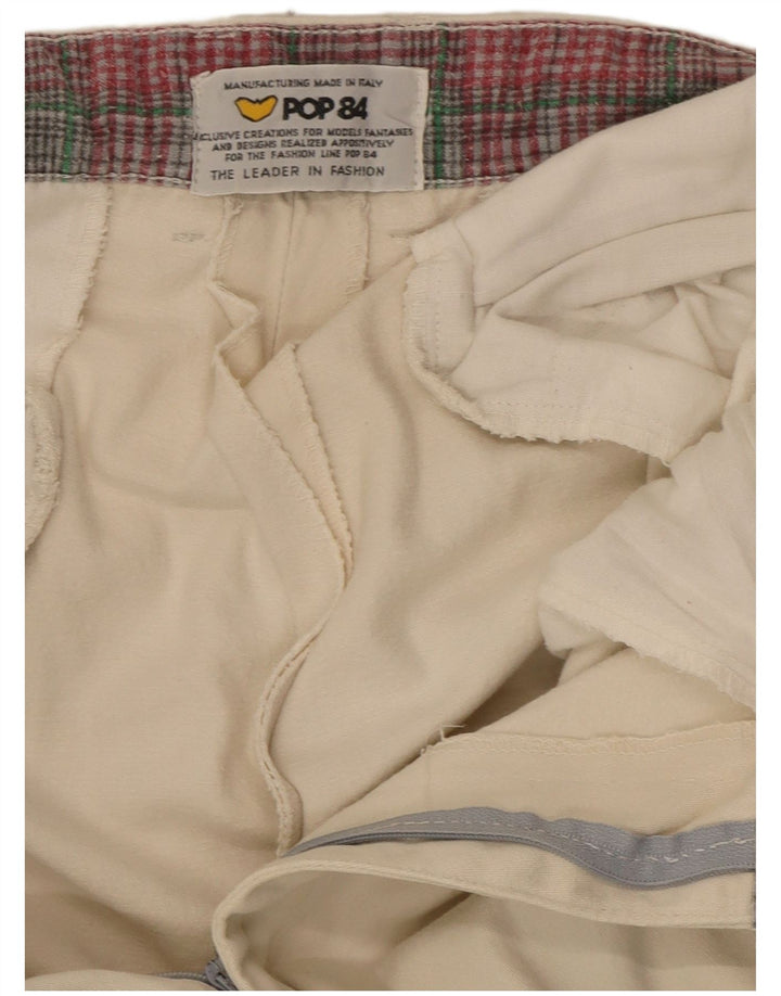 POP 84 Pantalón de traje recto para hombre W30 L32 Blanco roto
