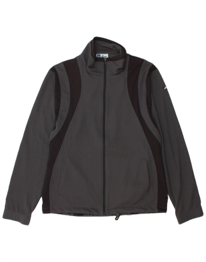 ASICS Hombre Chándal Top Chaqueta Pequeña Gris Colorblock Poliéster