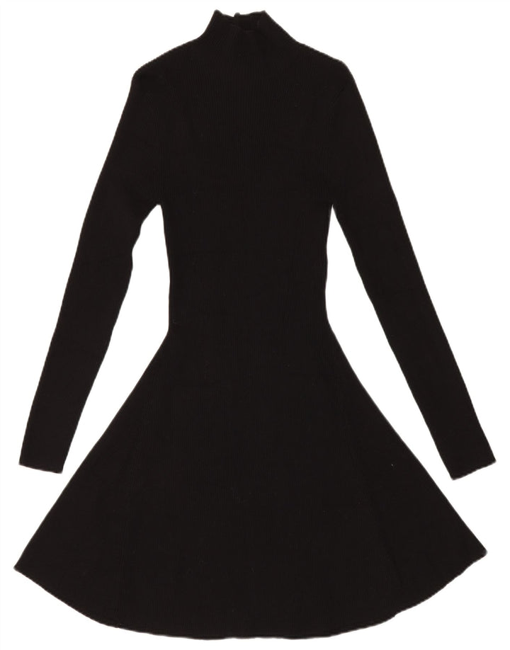 Zara Vestido tipo jersey para mujer UK 44 Viscosa negra mediana
