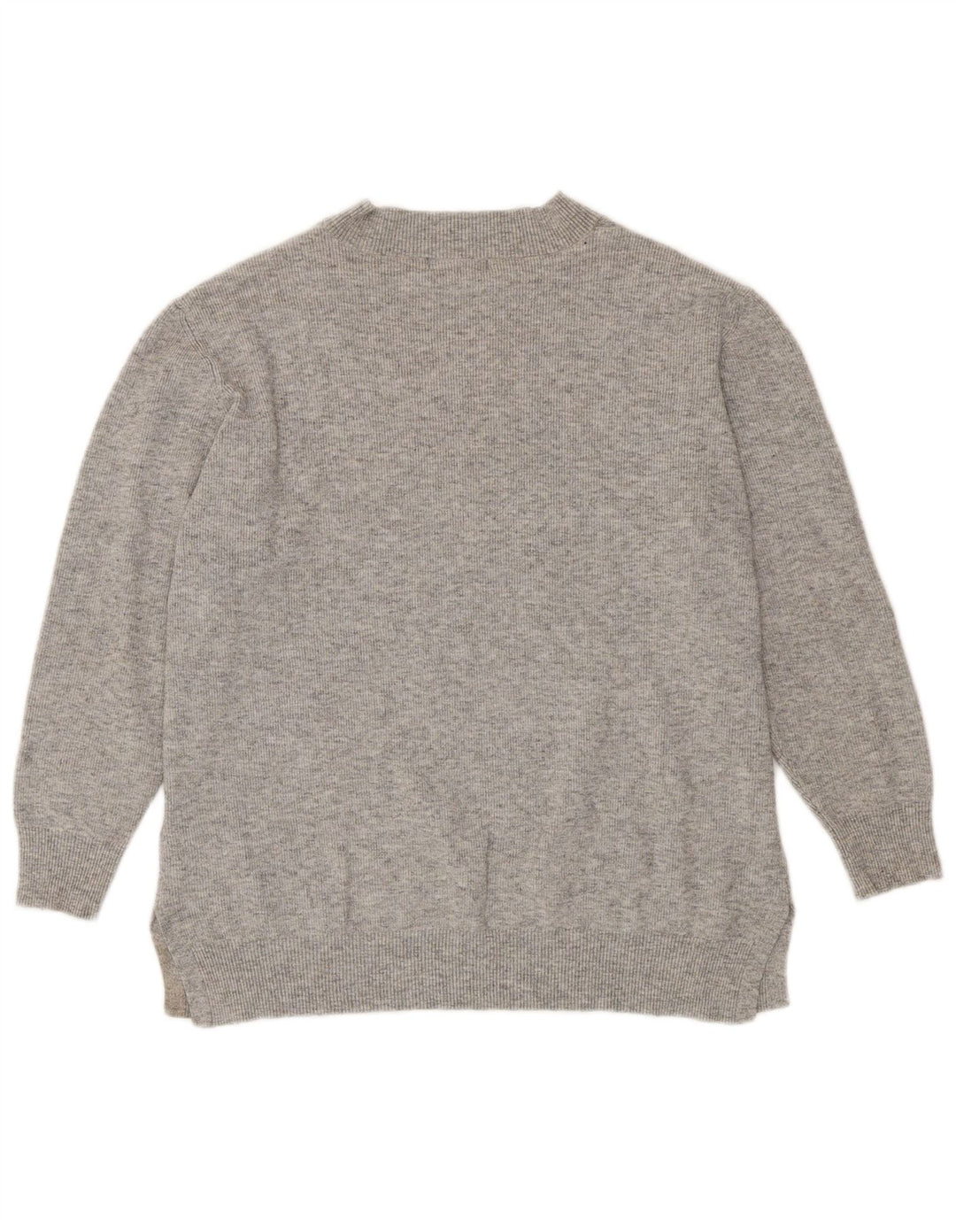 Marks & Spencer Jersey con cuello en V para mujer UK 40 XL Poliéster gris