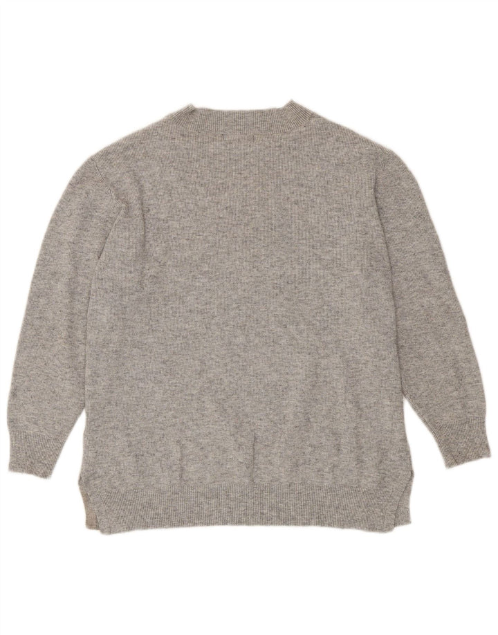 Marks & Spencer Jersey con cuello en V para mujer UK 40 XL Poliéster gris
