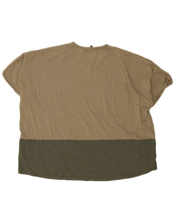 Ellesse Camiseta con gráfico extragrande para mujer UK 40 Medium Khaki Colourblock