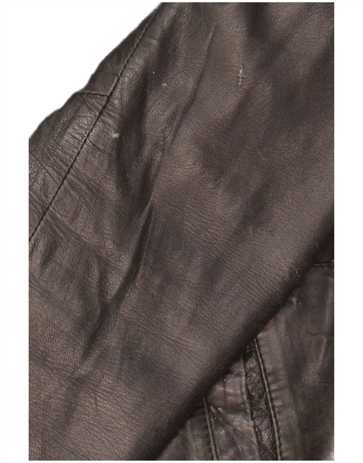 Fred Mello Chaqueta de cuero para mujer UK 20 2XL Cuero negro