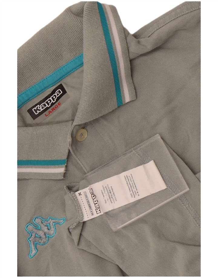 Kappa Polo Hombre Grande Gris Algodón
