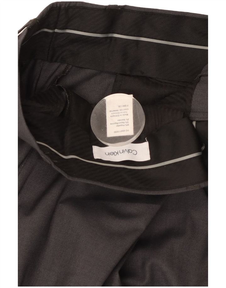 CALVIN KLEIN Pantalón de traje recto para hombre W32 L32 Poliéster gris