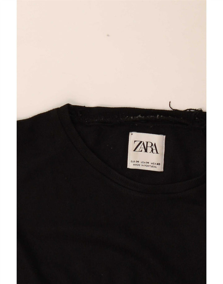 Zara Hombre Camiseta Top Medium Negro