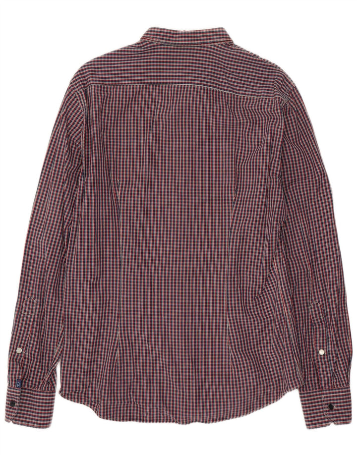 Camisa de franela Hombre Trussardi Jeans Cuadros medianos rojos