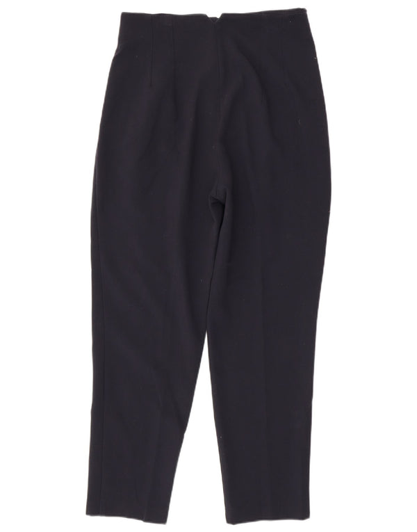 Zara Mujer Pantalones Chinos Cónicos De Cintura Alta Mediano W28 L27 Azul Marino