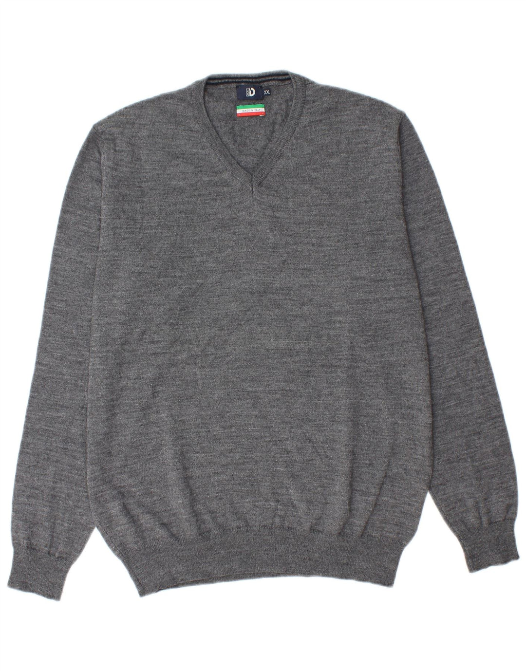 Dack's Suéter tipo jersey con cuello en V para hombre 2XL Lana gris