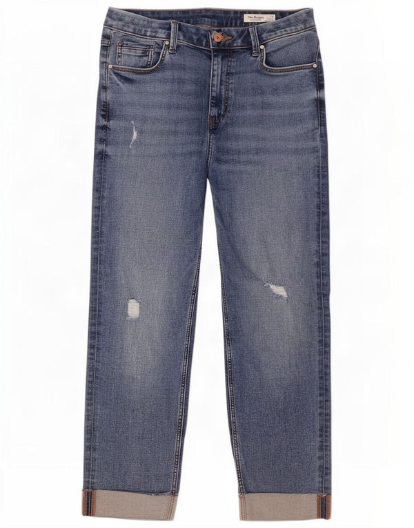 Marks & Spencer Vaqueros ajustados de cintura alta para mujer UK 40 Large W32 L26 Azul
