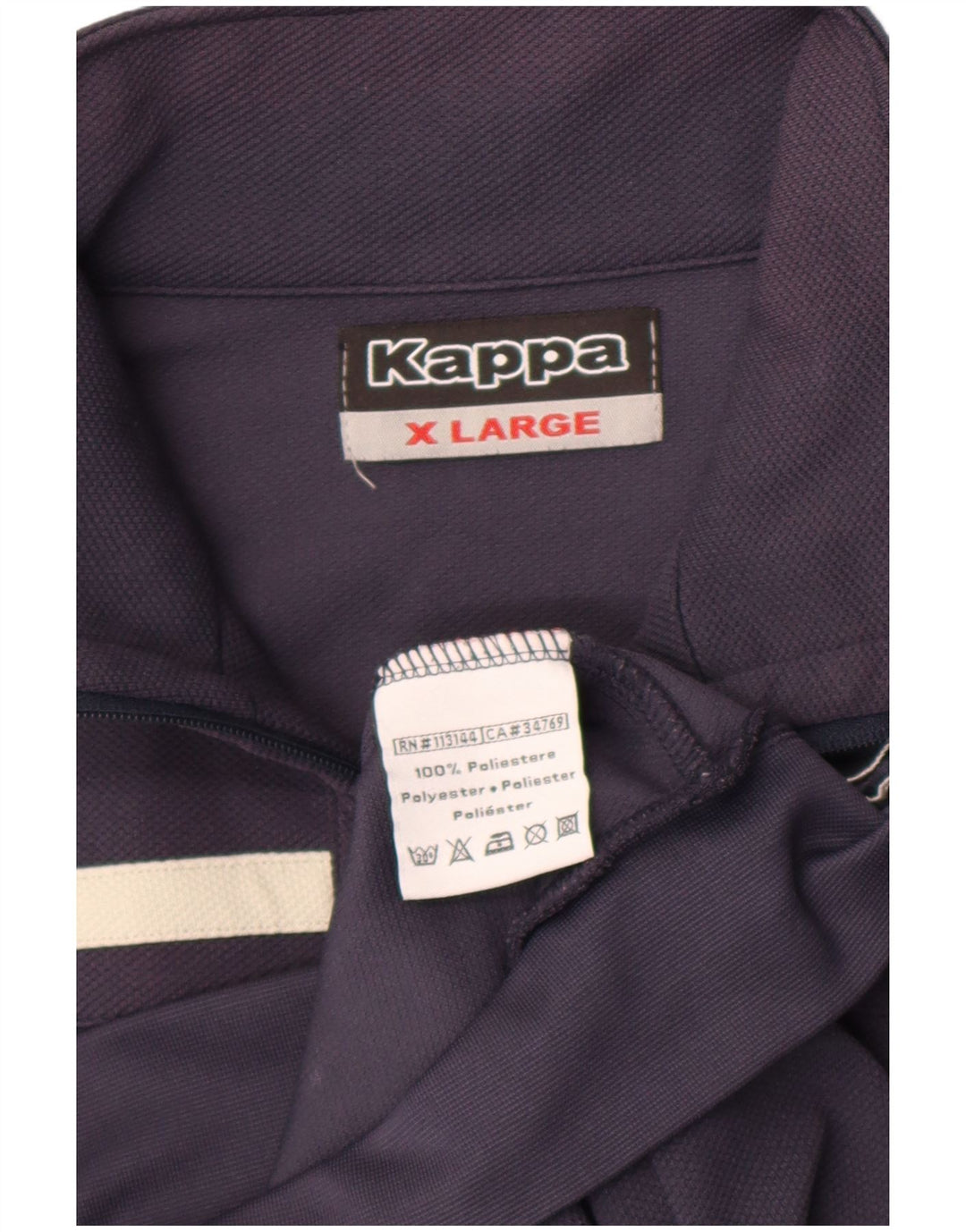 Kappa Hombre Chándal Top Chaqueta XL Azul Marino Poliéster