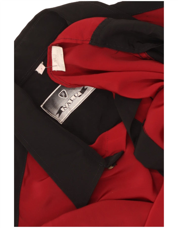 Camisa vintage de gran tamaño para hombre Poliéster con bloques de color negro pequeño