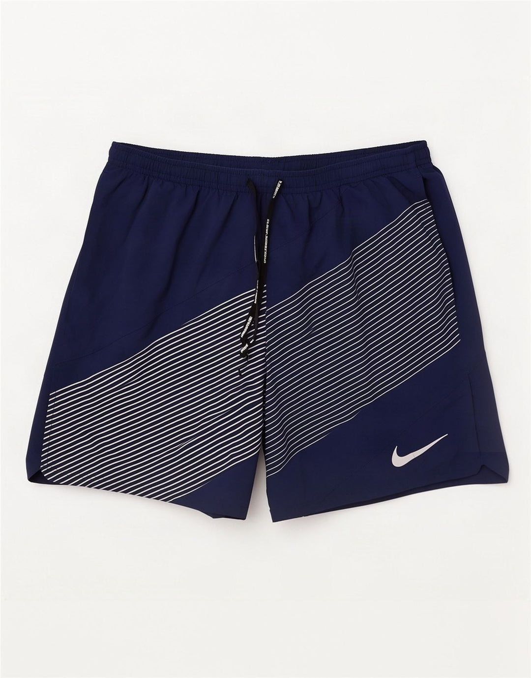 Nike - Pantalones cortos deportivos Dri Fit para hombre (poliéster a rayas), color azul marino
