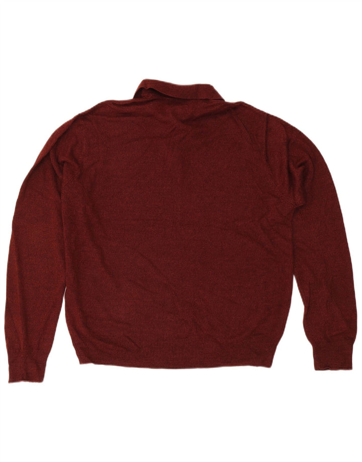 Dockers Jersey tipo polo para hombre con cuello tipo polo en color burdeos medio Argyle/Diamond