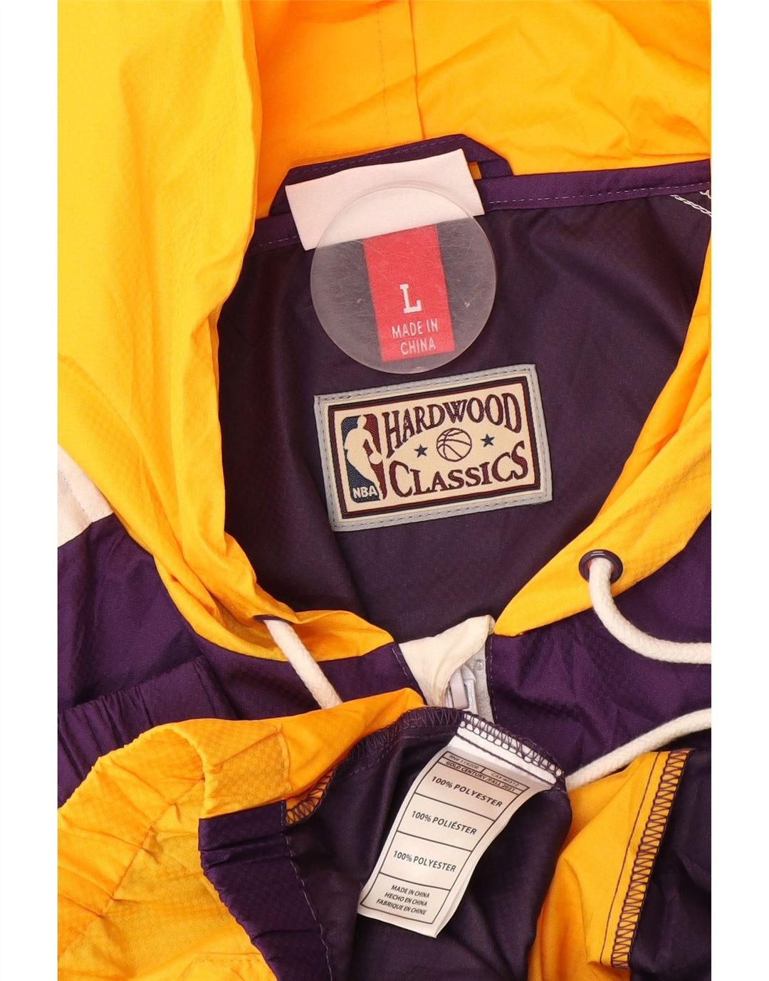 Mitchell & Ness Chaqueta impermeable gráfica para hombre Reino Unido 40 Grande Púrpura Colorblock