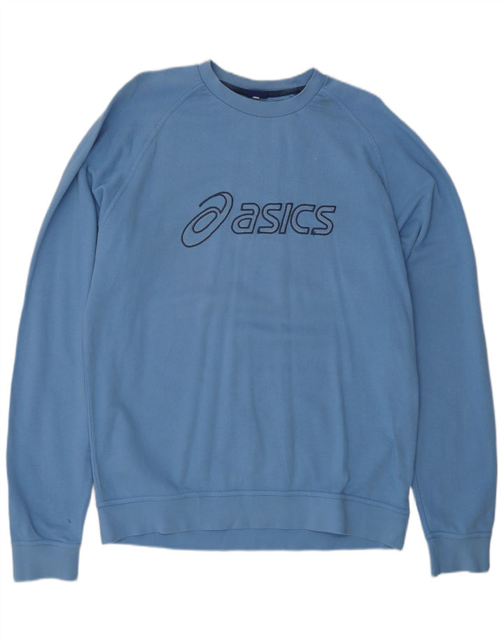 ASICS Mens Graphic Sweatshirt Jumper XL Blue Cotton