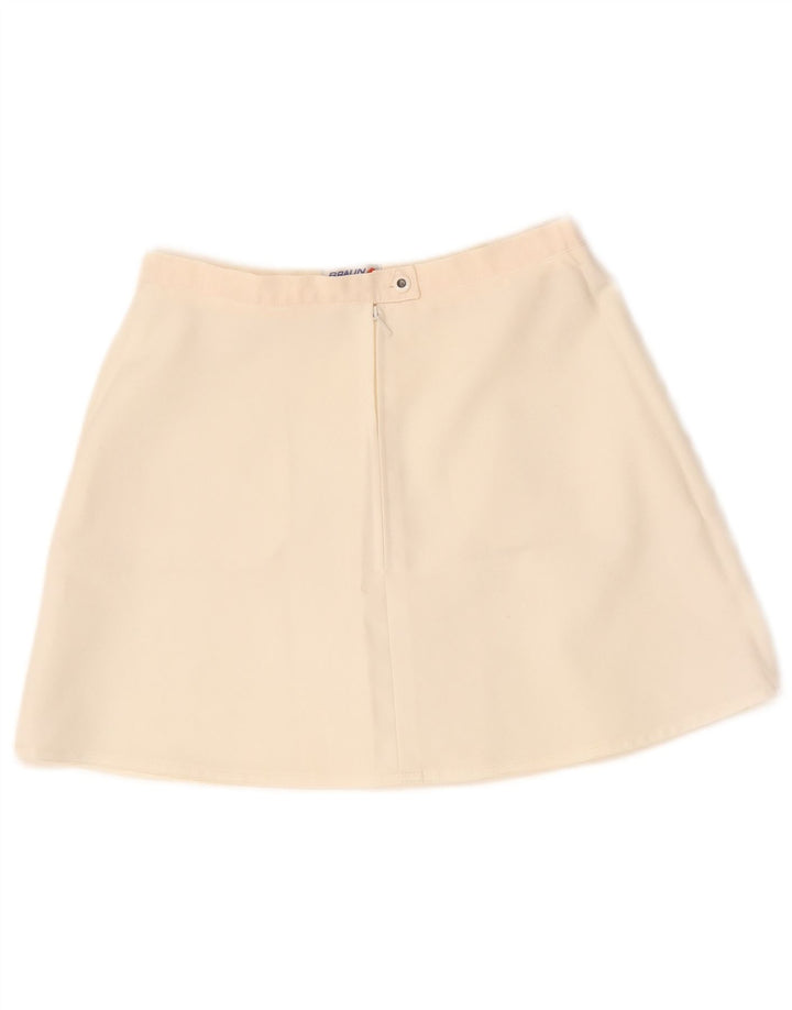 Vintage mujer cintura alta mini falda IT 46 grande W26 blanco