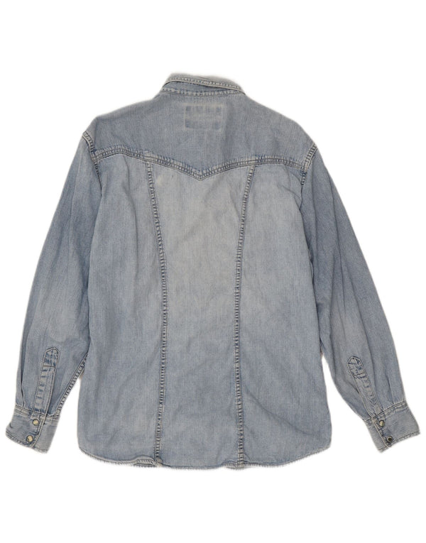 Wrangler Camisa Vaquera Para Mujer UK 44 Grande Azul
