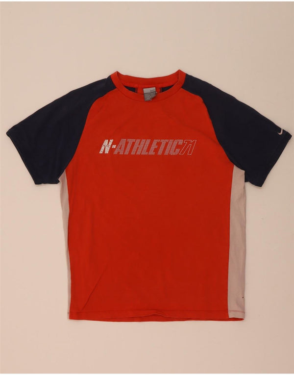 Nike Camiseta gráfica para hombre UK 39/41 Algodón color block naranja mediano