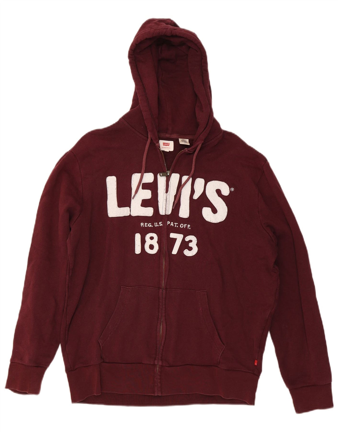 LEVI'S Suéter con capucha y cremallera gráfica para hombre Algodón granate grande