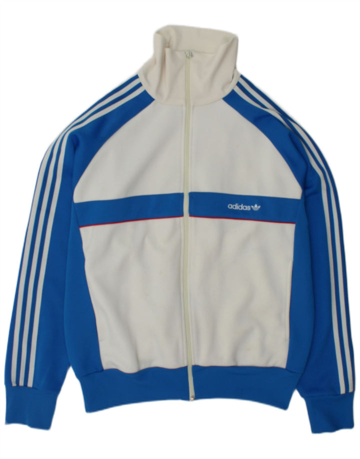 Adidas Hombre Chándal Top Chaqueta Grande Blanco Colorblock Poliéster