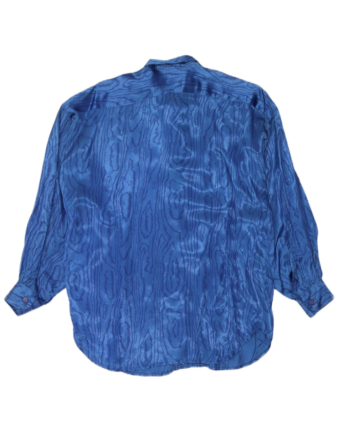 Benetton Blusa Camisera Con Estampado Abstracto IT 42 Azul Medio