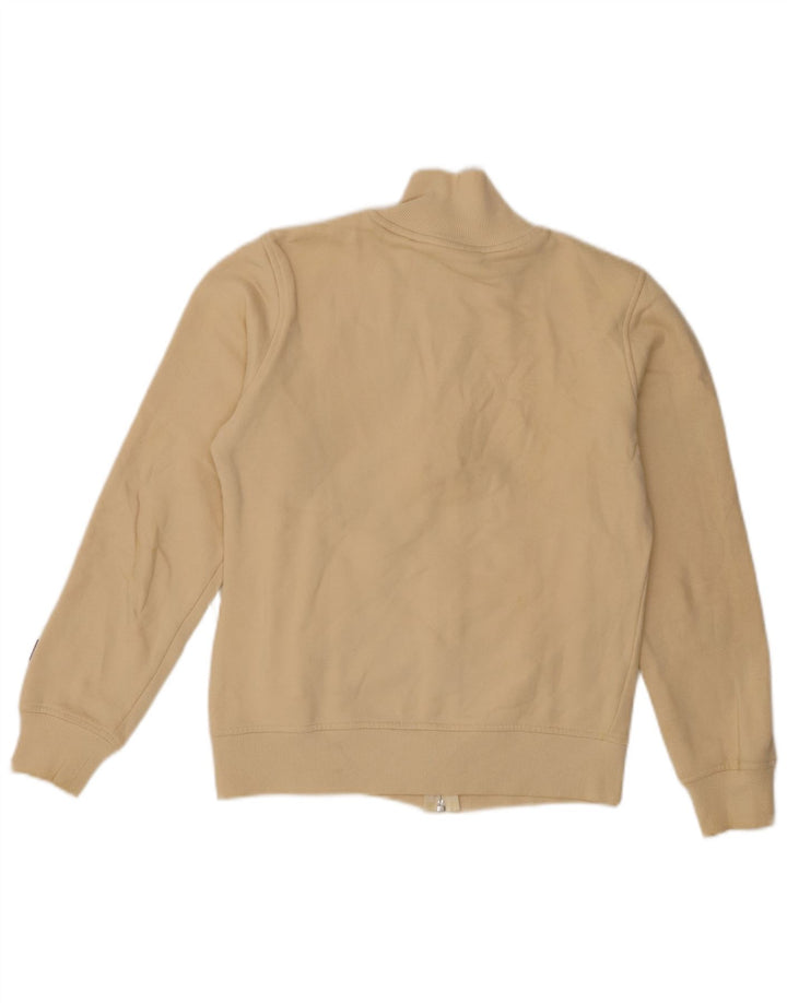 Asics Mujer Graphic Chándal Top Chaqueta Reino Unido 10 Pequeño Algodón Beige