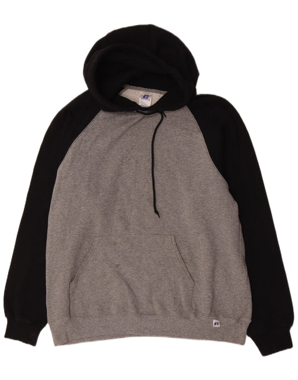 Russell Athletic Sudadera con capucha para hombre XL Gris Colorblock Algodón