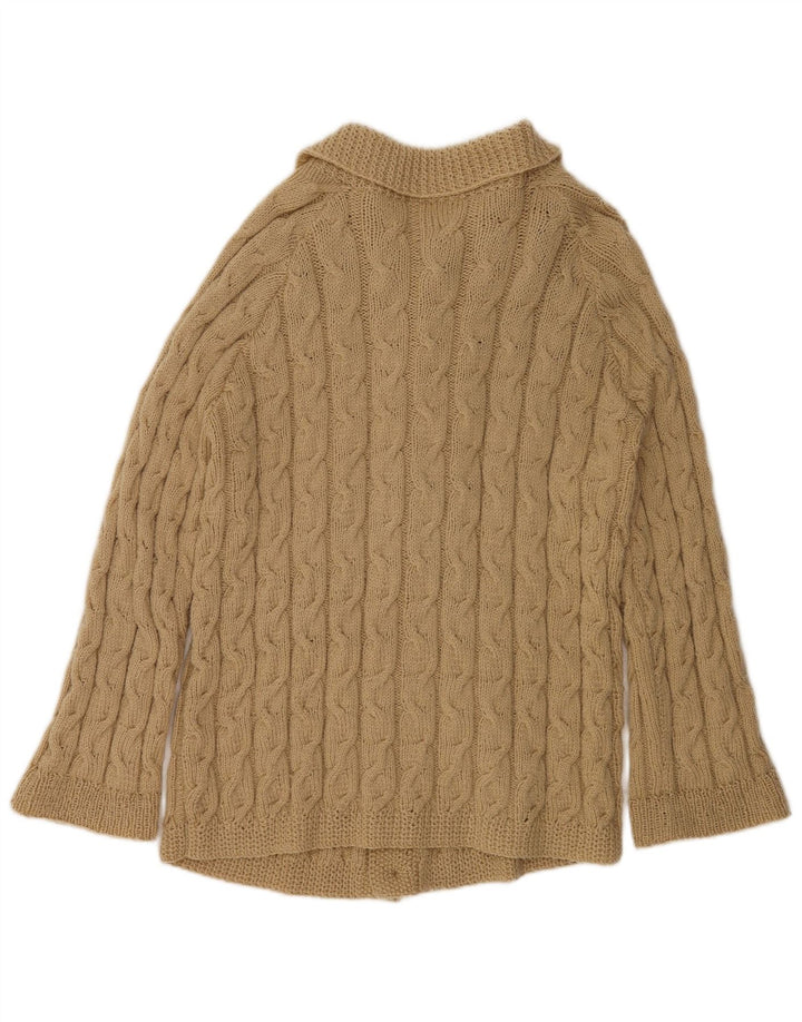 Vintage Hombres Cardigan Suéter XL Beige