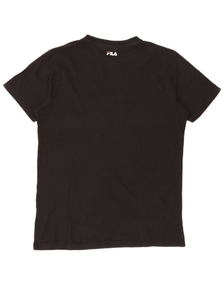 Fila Camiseta gráfica para hombre Top Medium Black Cotton